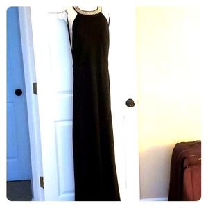 Black open back ball/prom dress